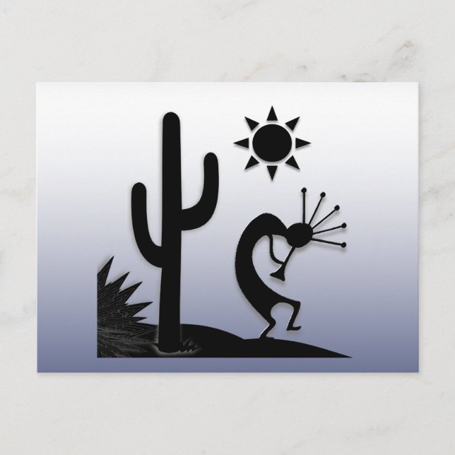 Silhouette Kokopelli Postkarte (Vorderseite)