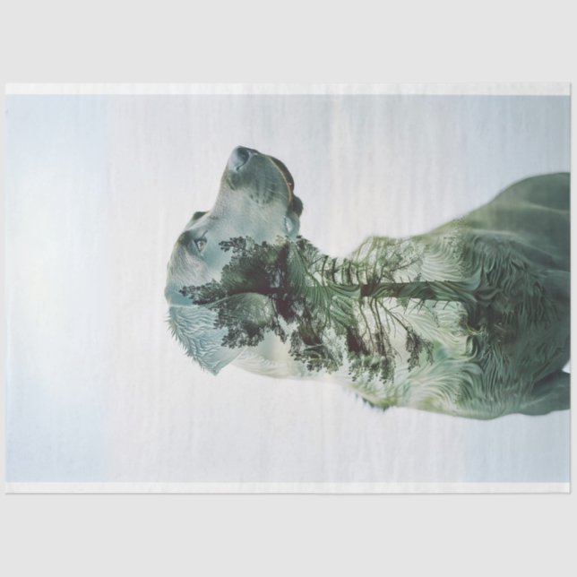 Silhouette Labrador offen Film Decoupage Seidenpapier (Vorderseite)