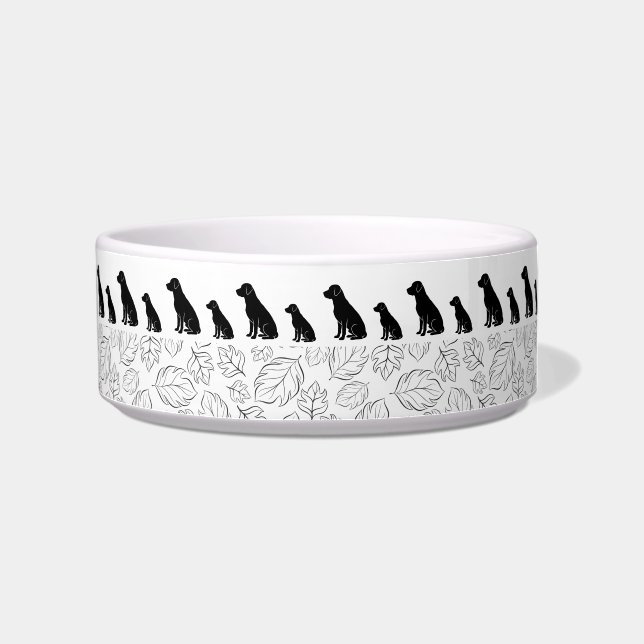 Silhouette Labrador Schwarz Muster Hund Geschenke Napf (Rechts)