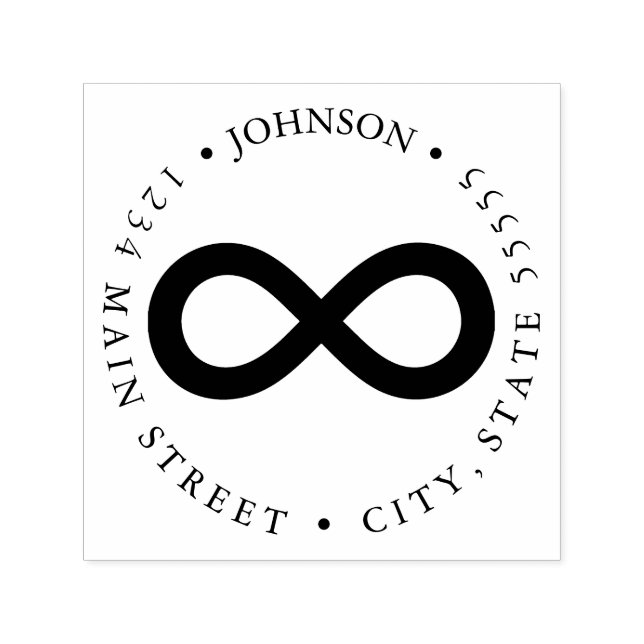 Silhouette Lemniscate Infinity Symbol Return Label Permastempel (Design)