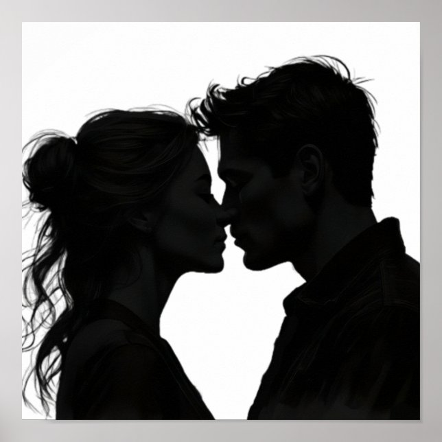 Silhouette Liebe Poster (Vorne)