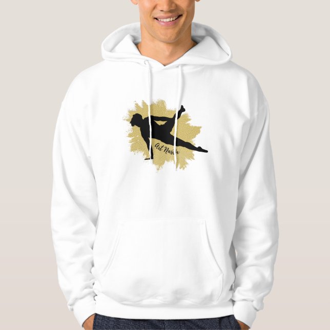 Silhouette Male Gymnast - Amerikanische Flagge Hoodie (Vorderseite)