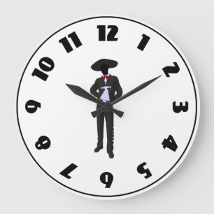 Silhouette Mariachi Clock Große Wanduhr