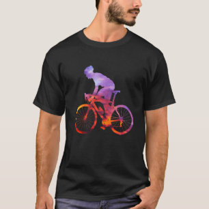Silhouette mit Abend-Roten-Radfahrern T-Shirt