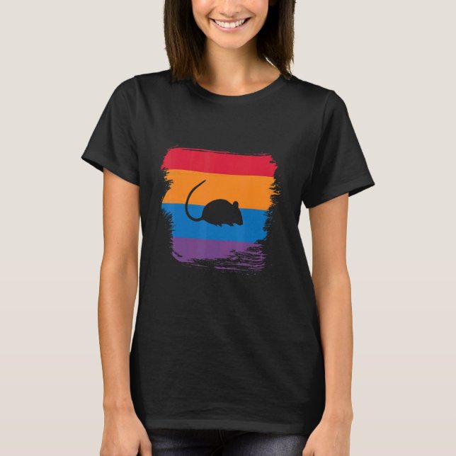 Silhouette mit farbenfroher Flagge T-Shirt (Vorderseite)