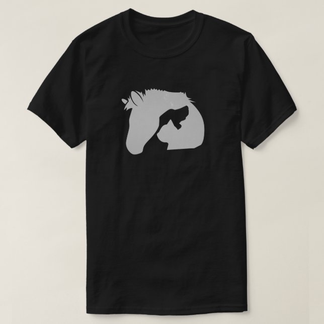 Silhouette mit Hund und Katze T-Shirt (Design vorne)