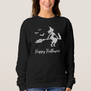 Silhouette mit Katzen- und Fledermauseien Sweatshirt