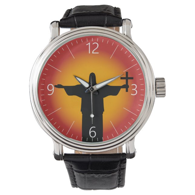 Silhouette mit Kreuz Armbanduhr (Vorderseite)