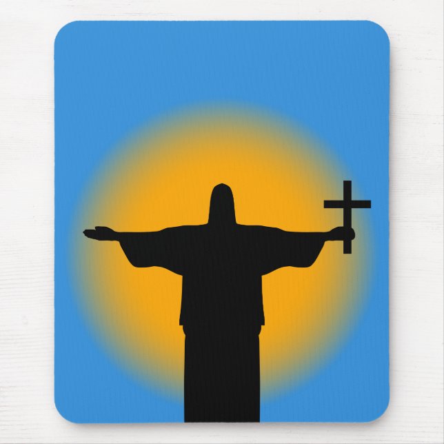 Silhouette mit Kreuz Mousepad (Vorne)