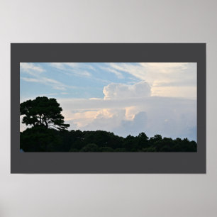 Silhouette mit Wolkenplakat Poster