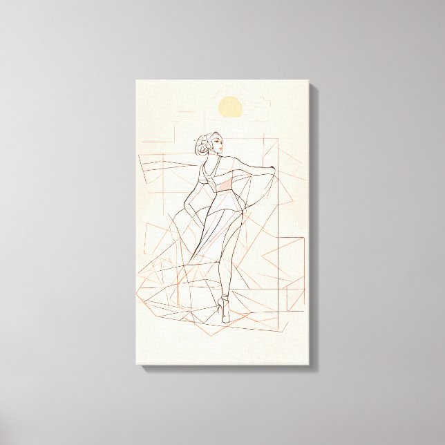 Silhouette Moderne farbenfrohe Wrapped Art Leinwan Leinwanddruck (Vorderseite)