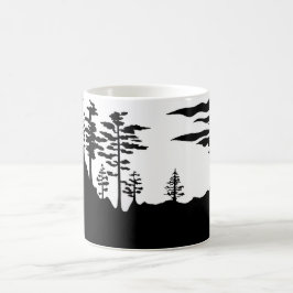Silhouette-Monochromlandschaft Tasse