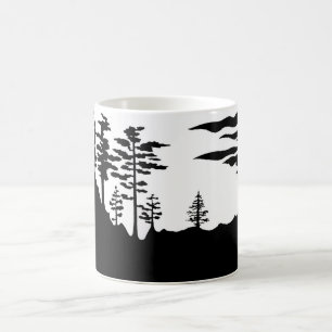 Silhouette-Monochromlandschaft Tasse