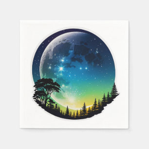 Silhouette Moon Night Serviette