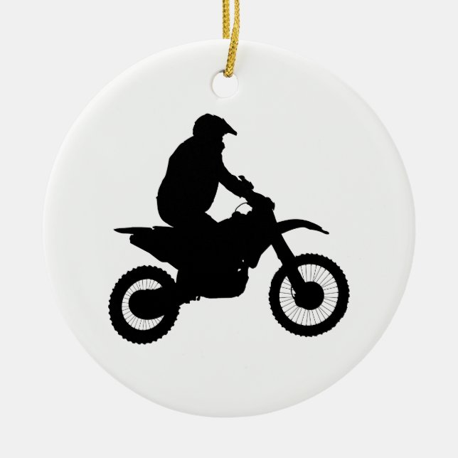Silhouette Motocross Keramikornament (Vorne)