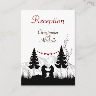 Silhouette Mountain Bars Hochzeitskarten Begleitkarte