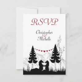 Silhouette Mountain Bears Hochzeiten RSVP Cards Karte