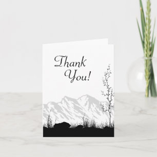 Silhouette Mountain Black and White Vielen Dank Dankeskarte