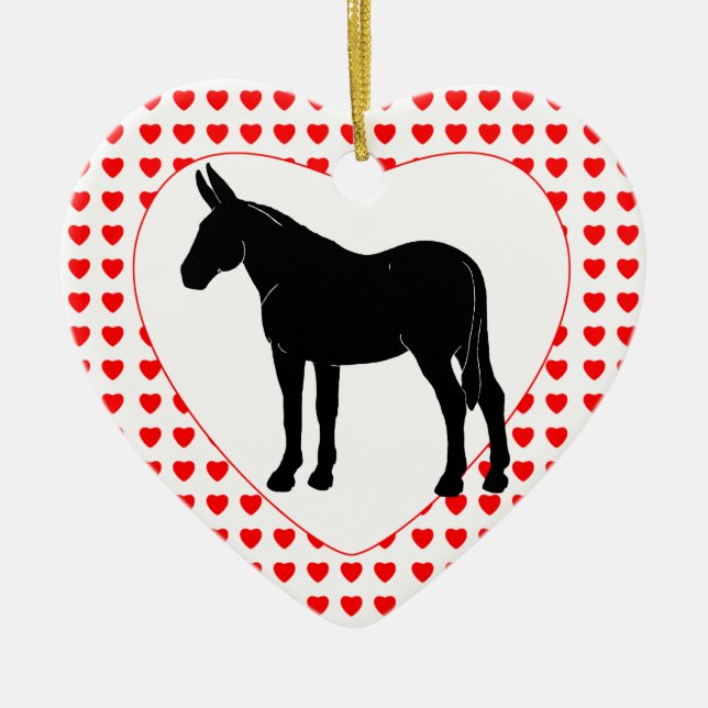 Silhouette Mule Hearts Keramikornament (Vorne)
