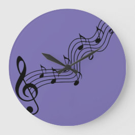 Silhouette-musical-note-clef-bass Große Wanduhr