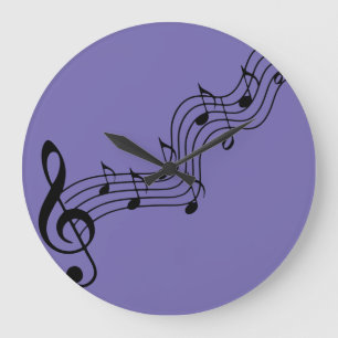 Silhouette-musical-note-clef-bass Große Wanduhr