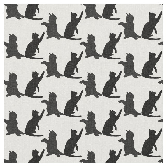 Silhouette Niedlich Kitten Katzen spielen Stoff (Nahaufnahme)