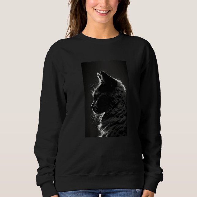Silhouette of a black cat Premium Sweatshirt (Vorderseite)