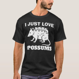 Silhouette of an opossum family with editable text T-Shirt