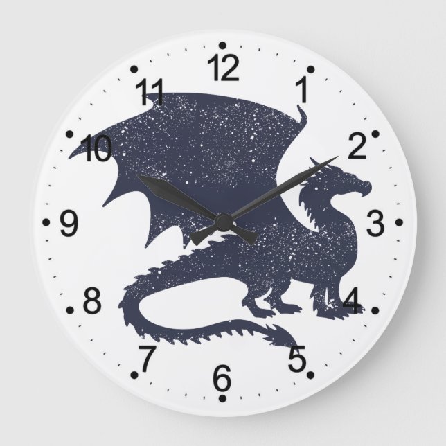 Silhouette of Dragon - Choose background color Große Wanduhr (Vorderseite)