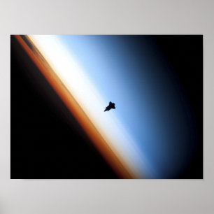 Silhouette of space shuttle Endeavour Poster