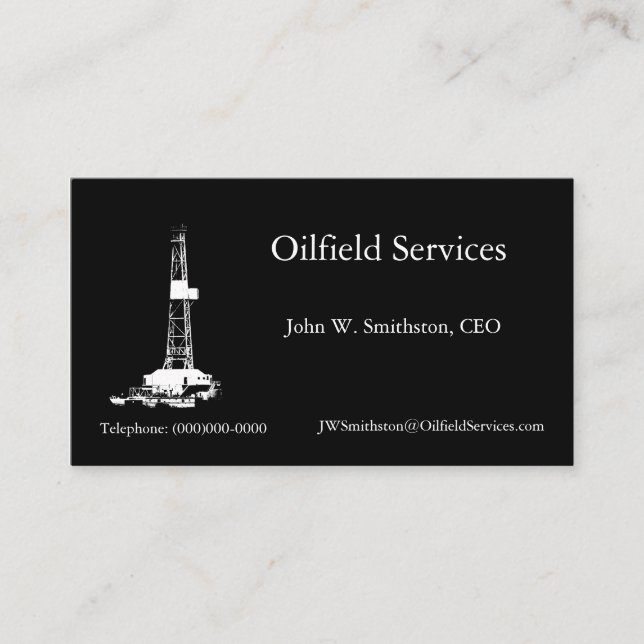 Silhouette-Ölplattform-Geschäfts-Karte Visitenkarte (Vorderseite)
