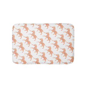 Silhouette Orange und White Zebra Badematte