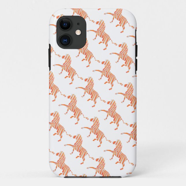 Silhouette Orange und White Zebra Case-Mate iPhone Hülle (Rückseite)