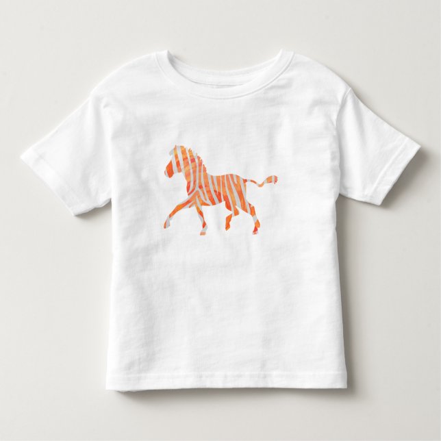Silhouette Orange und White Zebra Kleinkind T-shirt (Vorderseite)