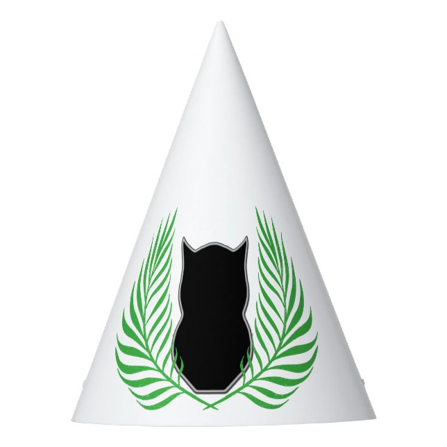 Silhouette Owl und Ferns Partyhütchen (Vorderseite)