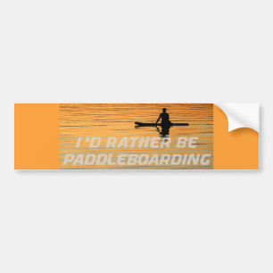 Silhouette Paddelboarder friedlicher Sonnenunterga Autoaufkleber