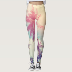 Silhouette Palmen, Sonnenuntergang abstrakt. Leggings