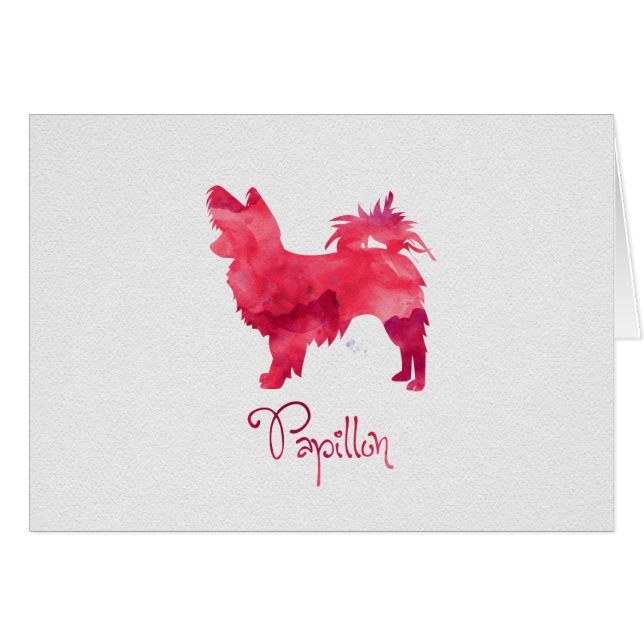 Silhouette Papillon Dog Breed Watercolor (Vorderseite (Horizontal))