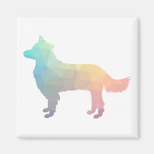 Silhouette-Pastell für Border Collie Geometric Magnet