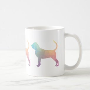 Silhouette Pastellfarben des Bloodhound Geo-Muster Kaffeetasse