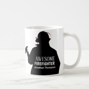 Silhouette Personalisierter Feuerwehrmann Kaffee T Kaffeetasse