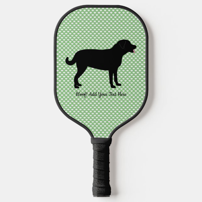 Silhouette Personalisierter Text im schwarzen Labo Pickleball Schläger (Vorderseite)