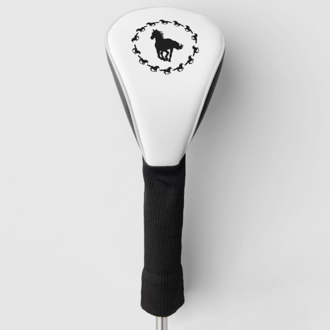 Silhouette Pferdedesign Golf Headcover (Vorderseite)