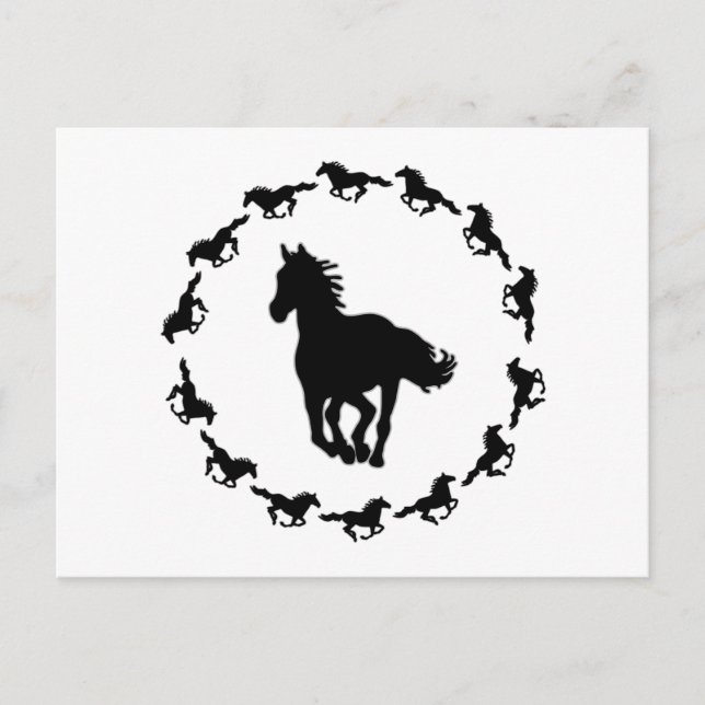 Silhouette Pferdedesign Postkarte (Vorderseite)