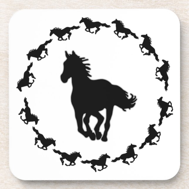 Silhouette Pferdedesign Untersetzer (Vorderseite)