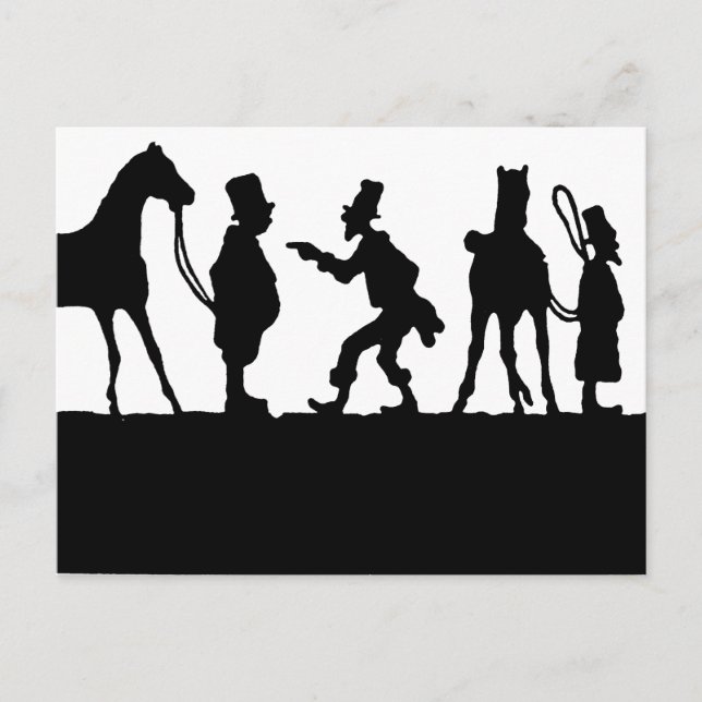 Silhouette: Pferdehändler Postkarte (Vorderseite)