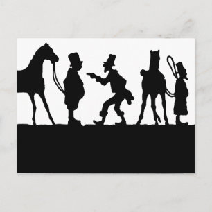 Silhouette: Pferdehändler Postkarte