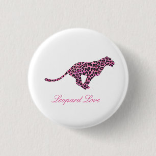 Silhouette Pink and Black Leopard Button