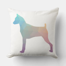 Silhouette Pinscher Geometric Kissen