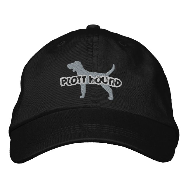 Silhouette Plott Hound bestickter Hut (Vorderseite)